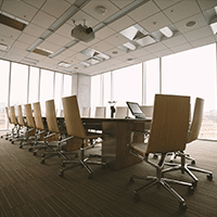 conference room with table and charis.