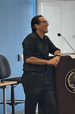 Mark Manasse speaking at an event